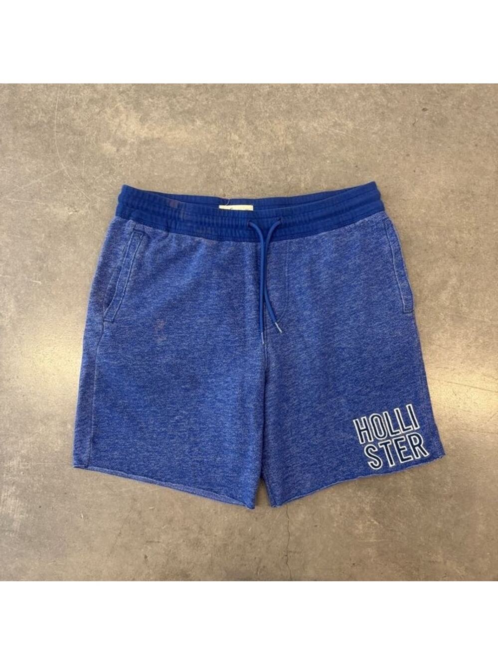 Vintage Y2K Hollister Graphic Blue Fleece Sweat Shorts Men's Size M